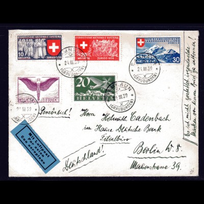 Schweiz, Ausland-Brief nach Berlin