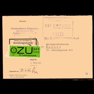 ZKD-Brief mit EF. Mi.-Nr. 2 X